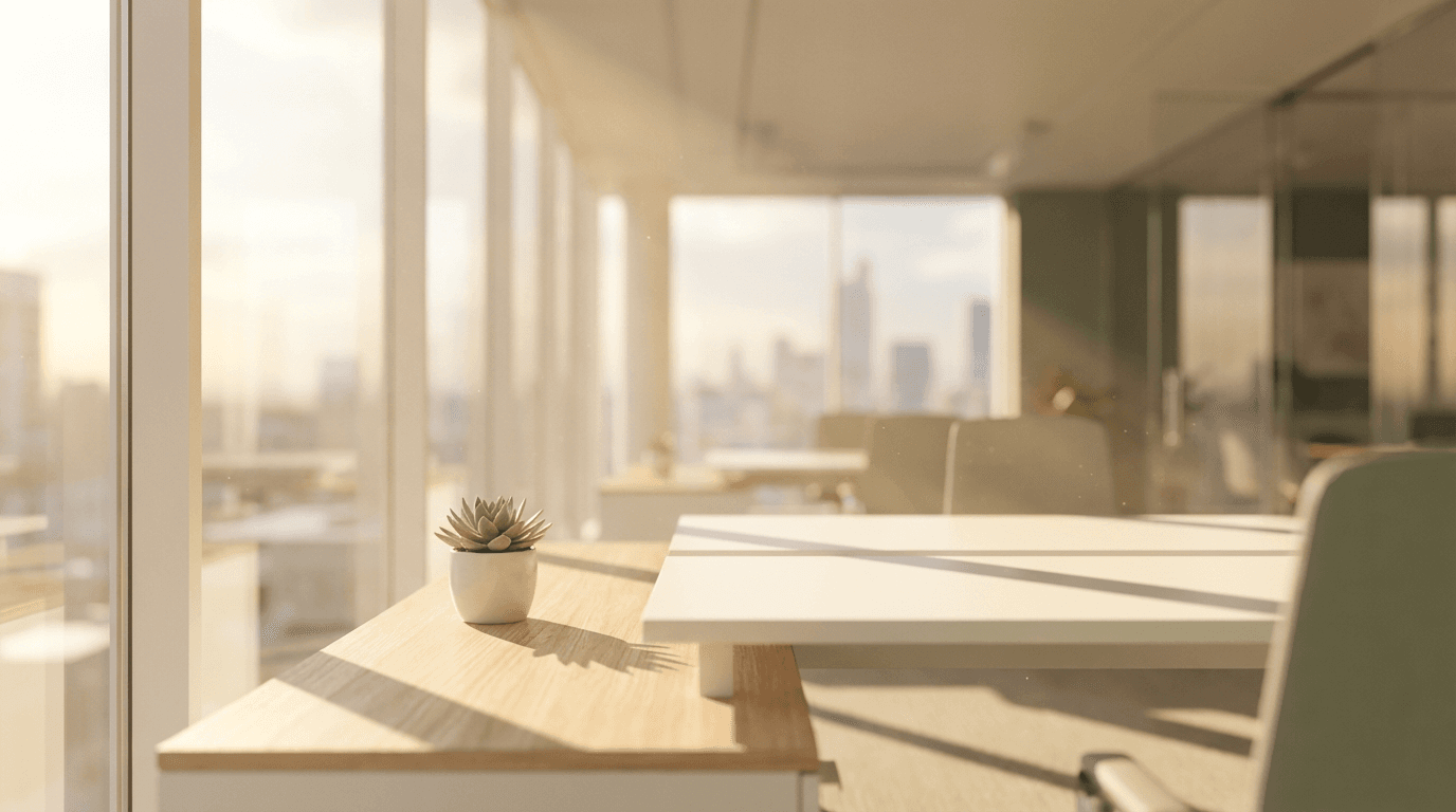 Welcoming office entrance with natural light