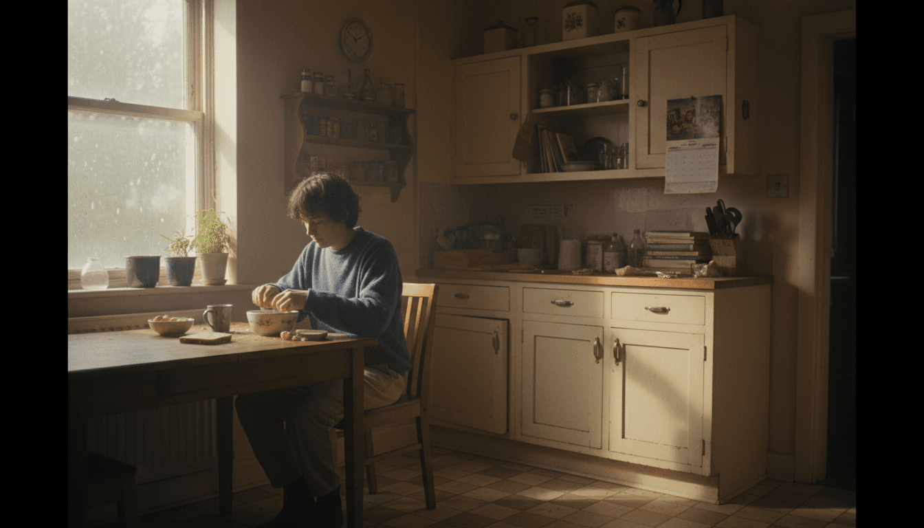 Homeowner reviewing insurance claim documents with a sense of relief and confidence